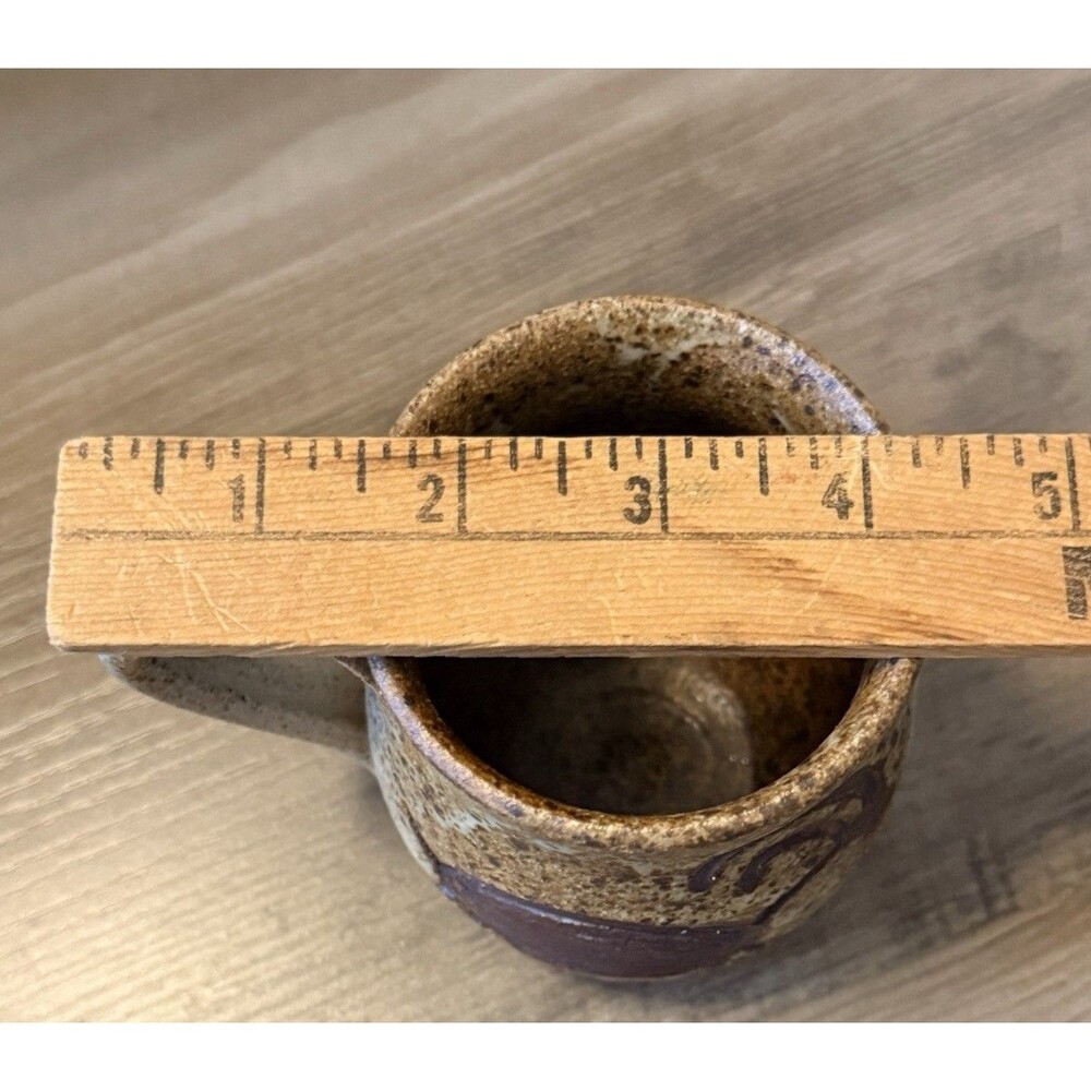 Vintage Hand Thrown Studio Art Pottery Petroglyph Coffee Cup Mug 10 Oz. Signed - Picture 12 of 12